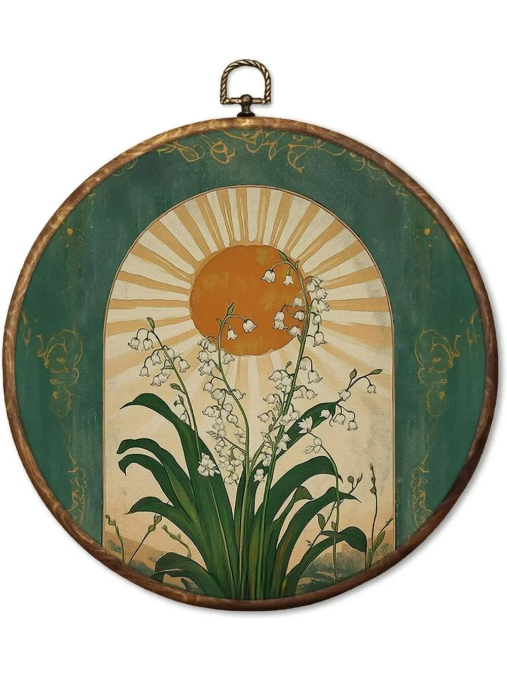Vintage Art Nouveau Lily of The Valley Wall Decor - Spiritual Floral Canvas